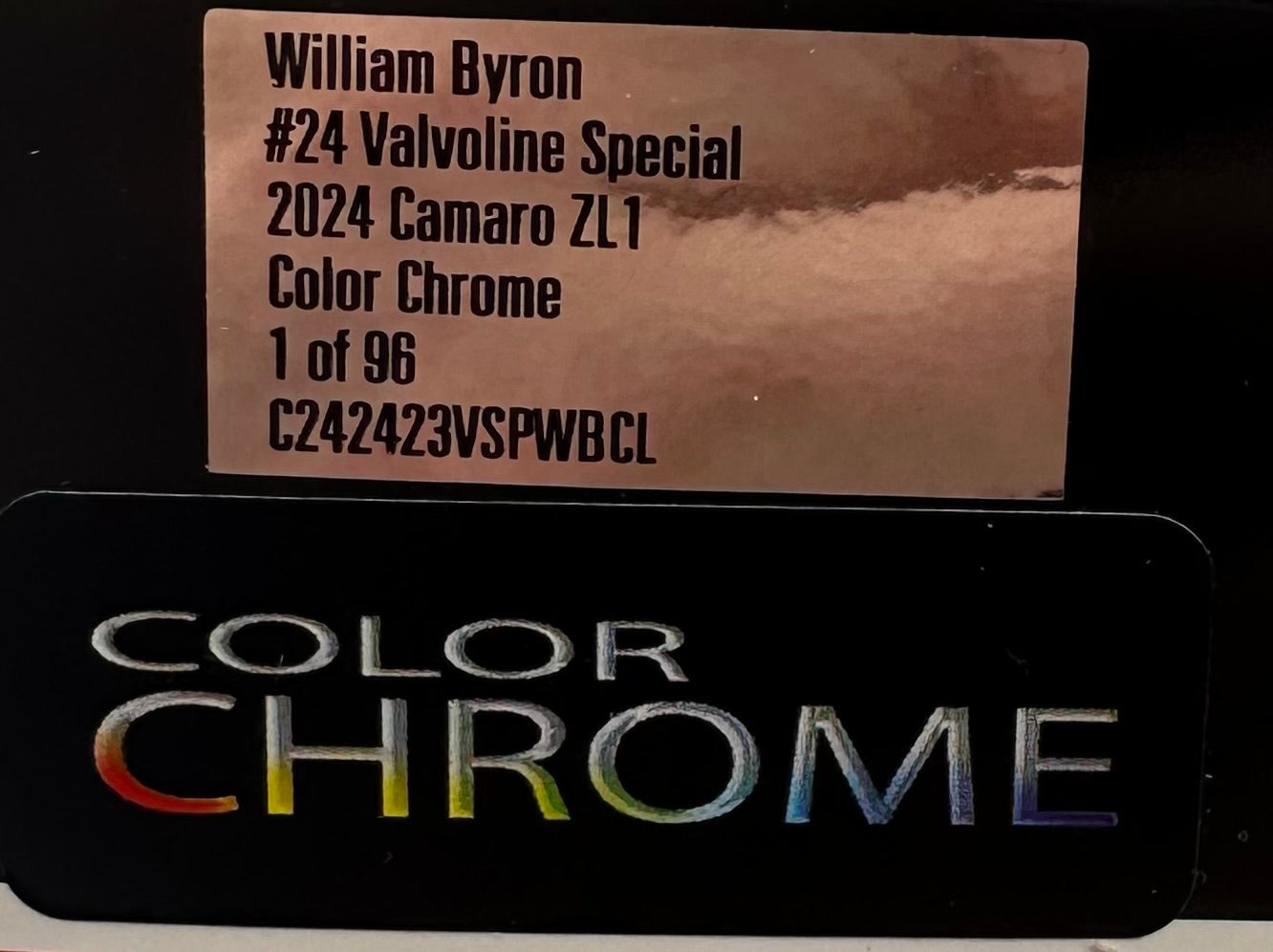 William Byron 2024 Valvoline Roval 1:24 Color Chrome Nascar Diecast