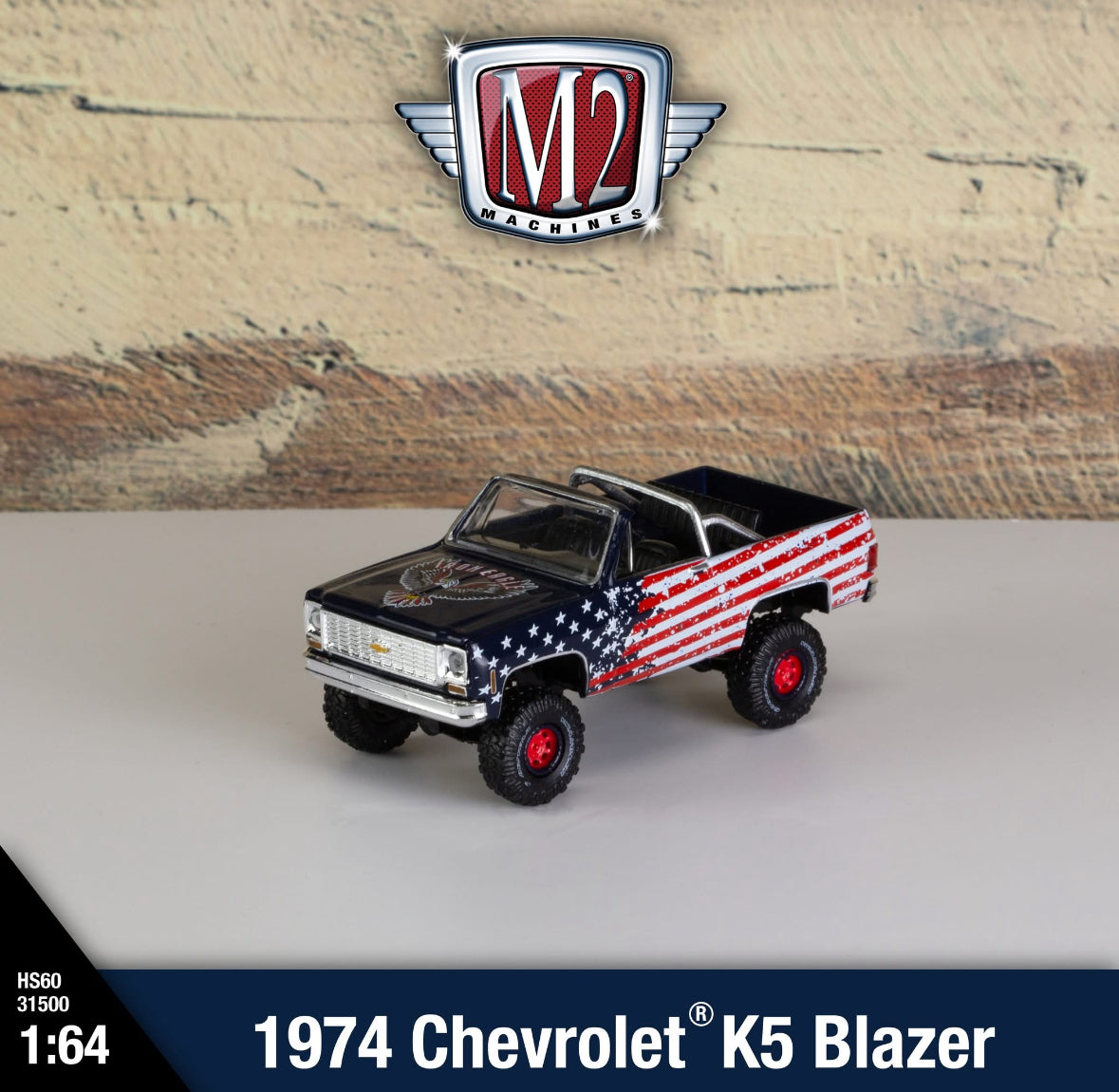 M2 Machines 1:64 1974 Chevrolet K5 Blazer “Iron Eagle” Model 31500-HS60-P2