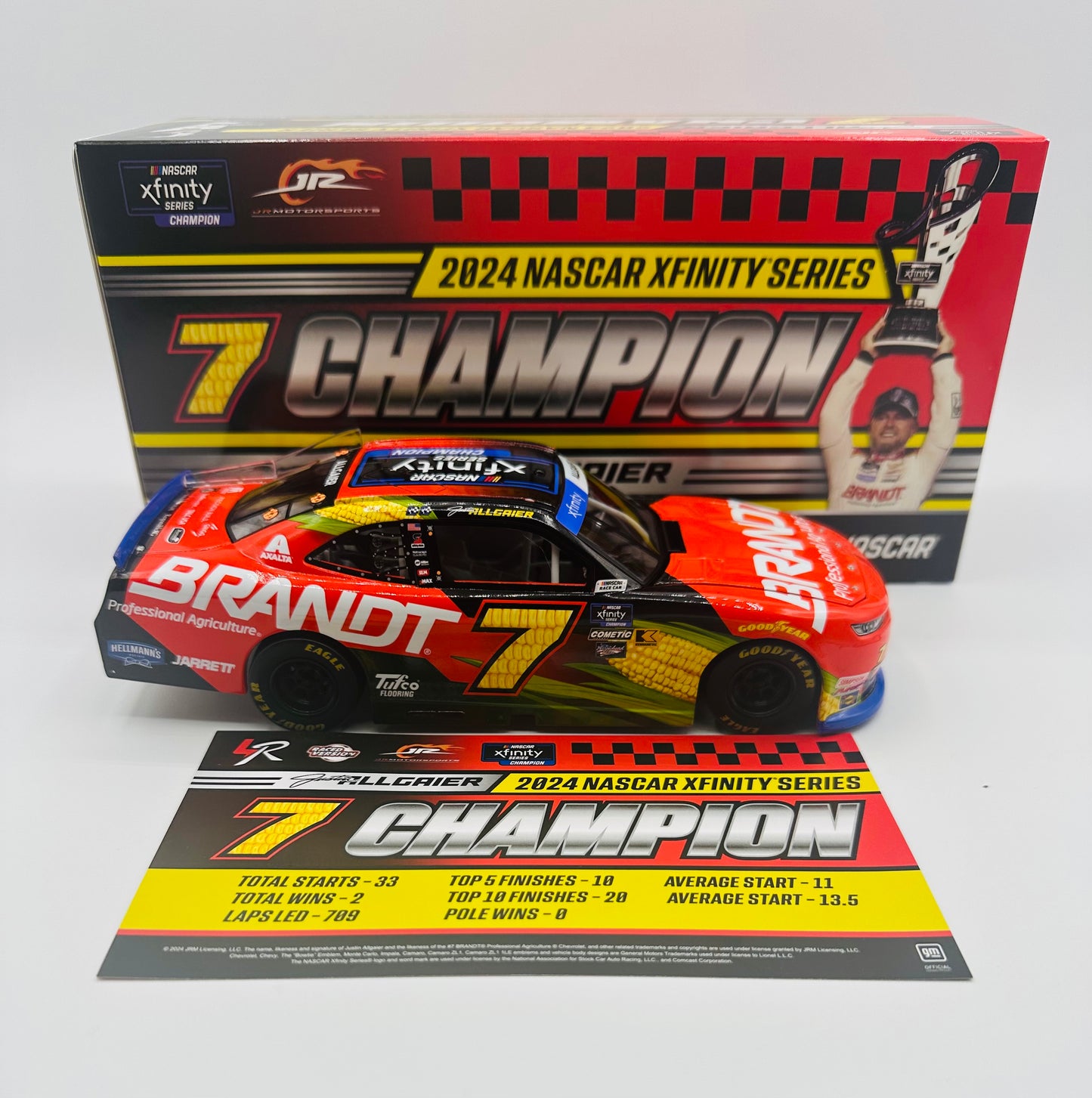 Justin Allgaier 2024 NASCAR Xfinity Series Champion 1:24 Diecast