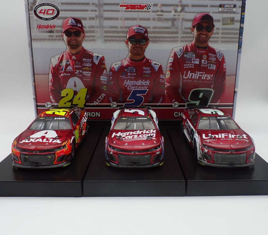 Hendrick Motorsports Martinsville 1-2-3 Checkered Flag 1:24 Diecast 3 Car Set ARC