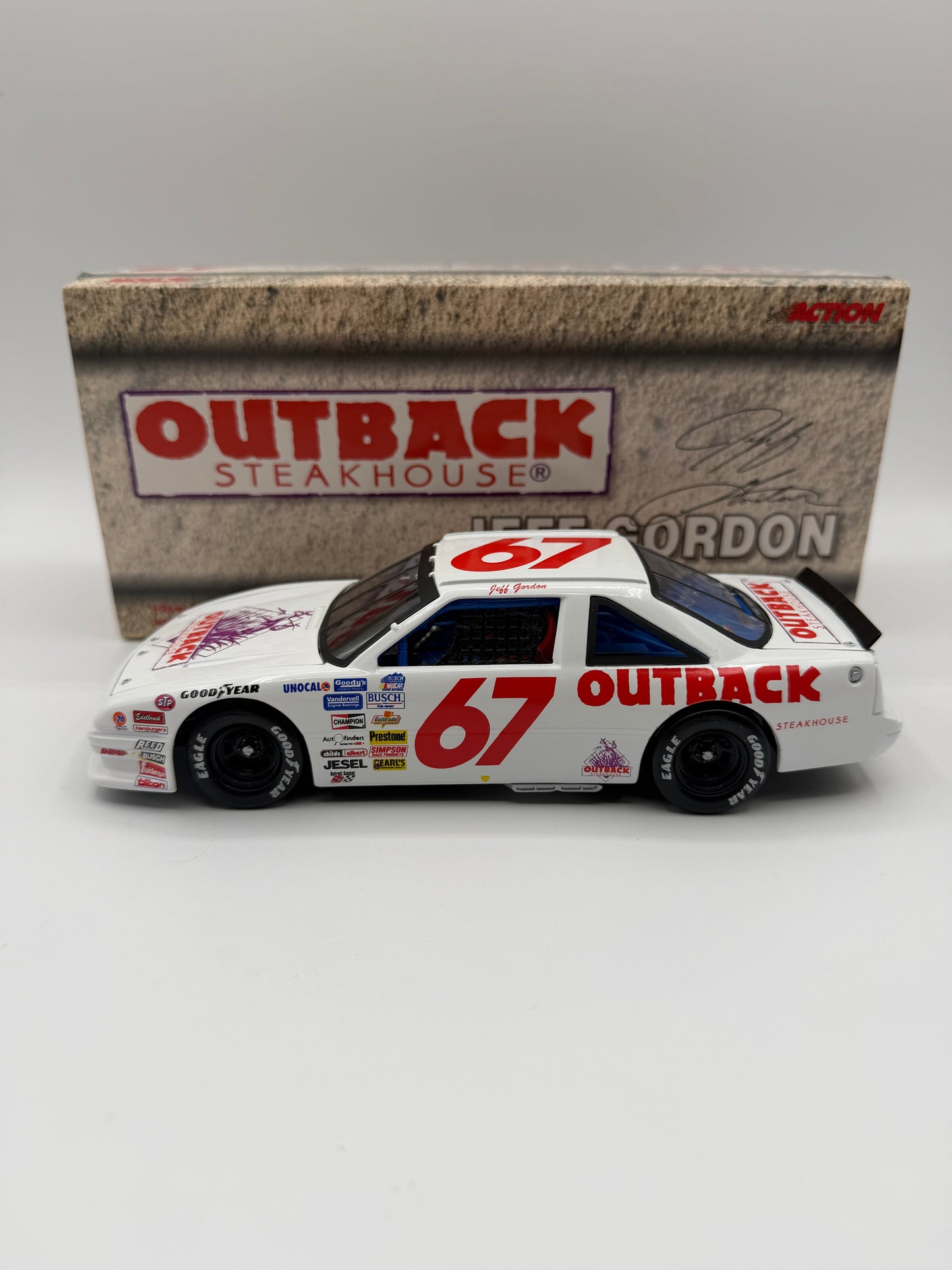 Jeff Gordon #67 Outback Steakhouse Nascar  Diecast 1:24 Scale Stock Car BANK