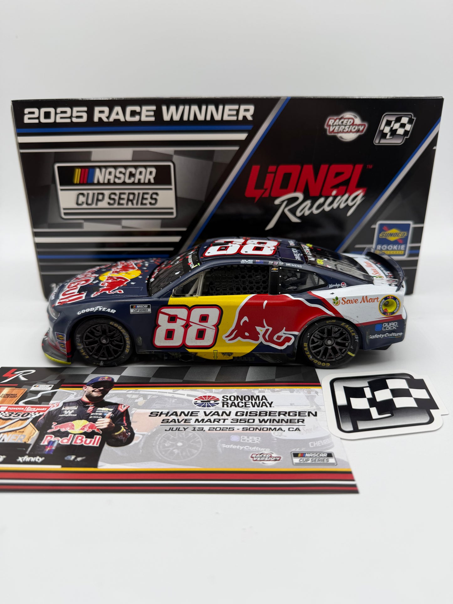 Shane Van Gisbergen 2025 Red Bull / Sonoma 7/13/25 Race Win 1:24 Nascar Cup Series Diecast