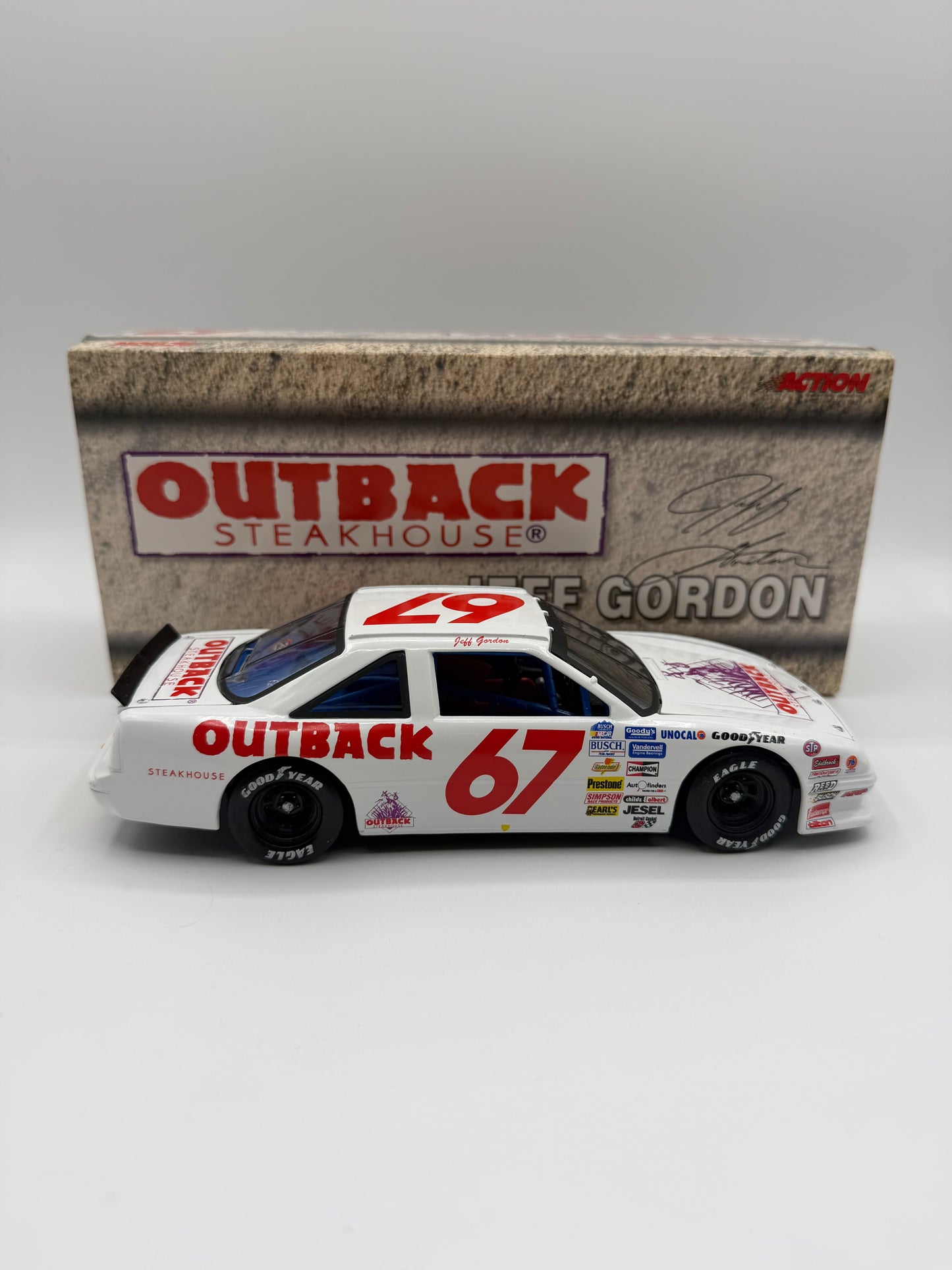 Jeff Gordon #67 Outback Steakhouse Nascar  Diecast 1:24 Scale Stock Car BANK