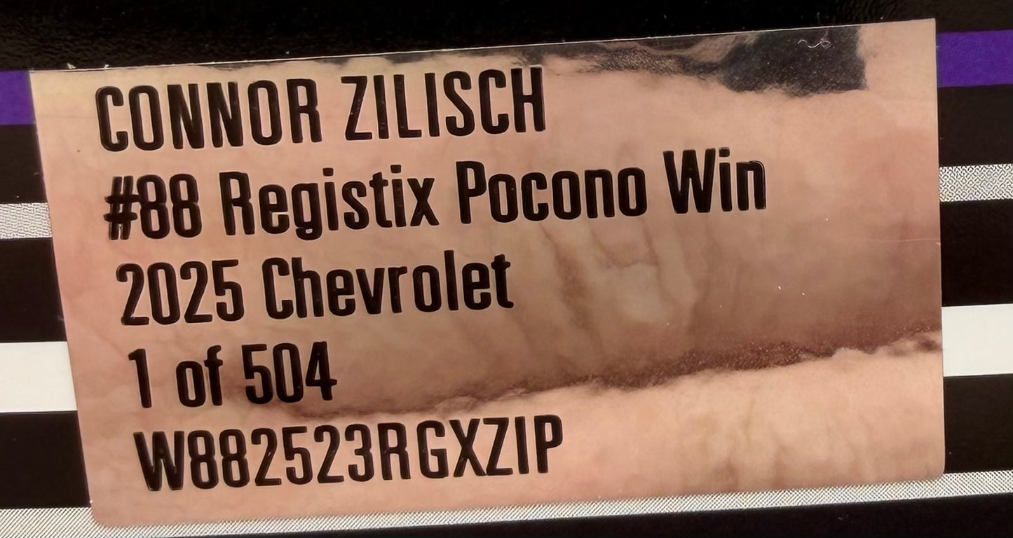 Connor Zilisch 2025 Registix Pocono Race Win 1:24 Nascar Diecast - Xfinity Series