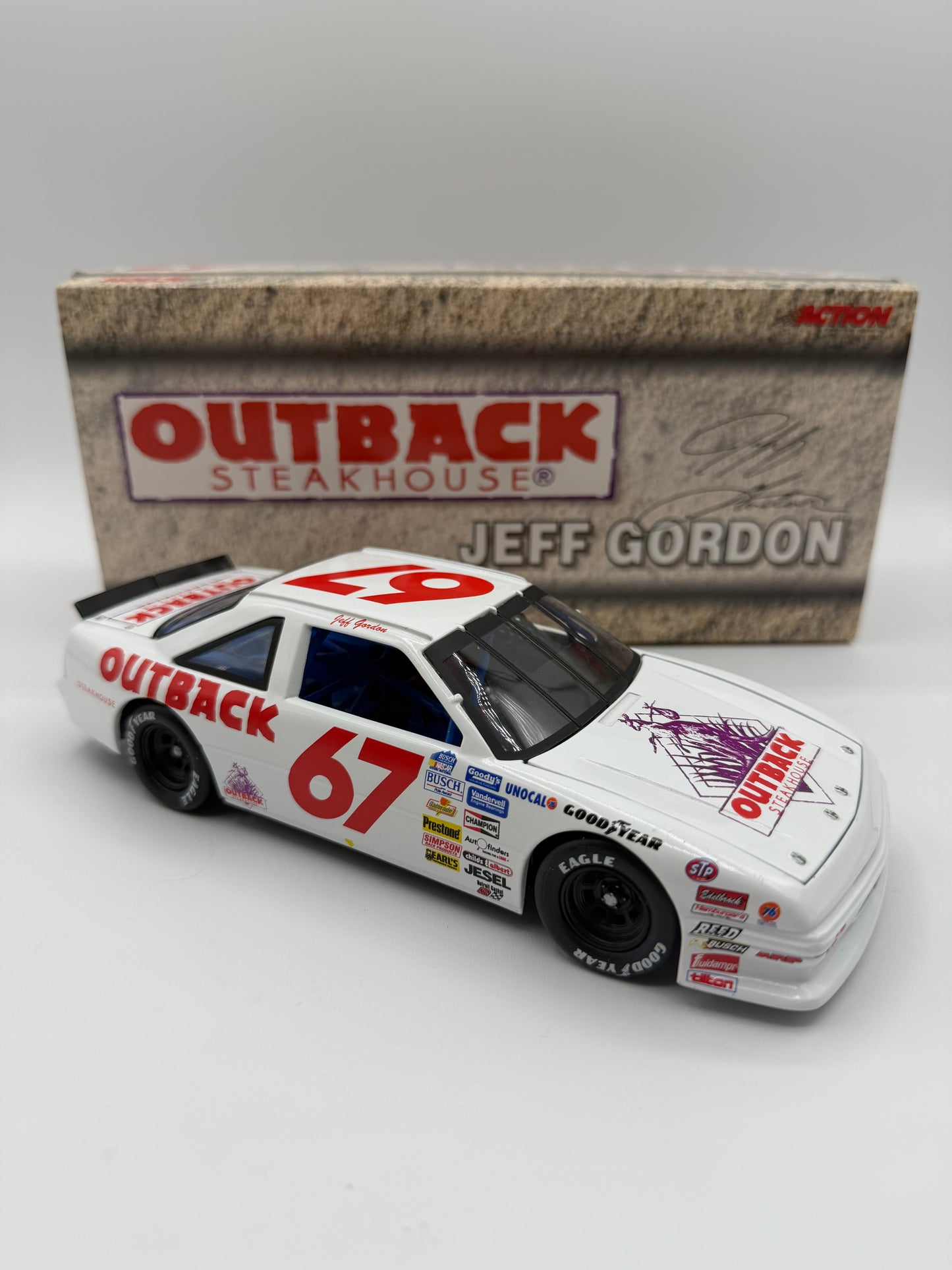Jeff Gordon #67 Outback Steakhouse Nascar  Diecast 1:24 Scale Stock Car BANK