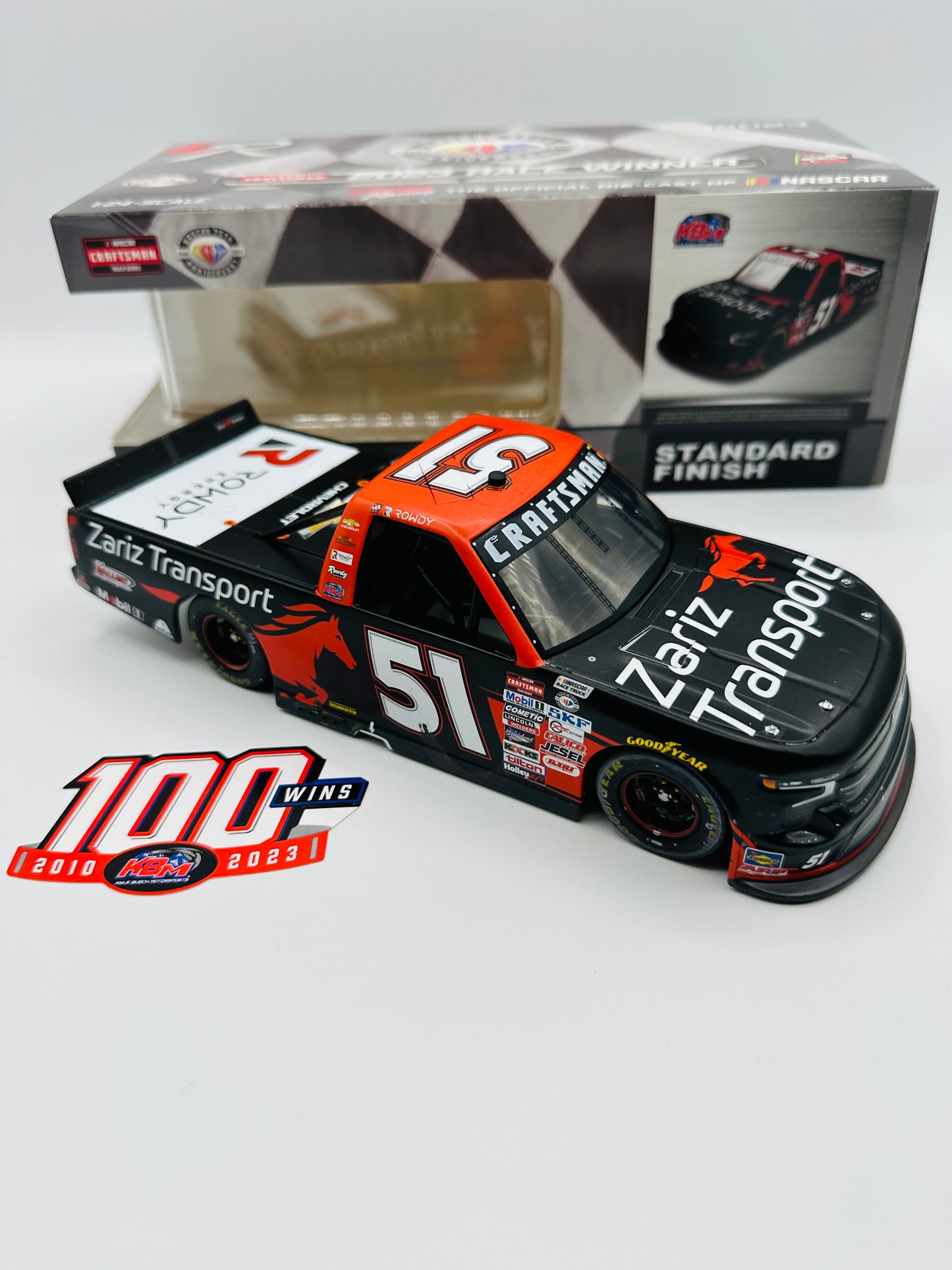 Kyle Busch 2023 Zariz Transport Pocono KBM 100th Race Win 1:24 Nascar Truck Series Diecast