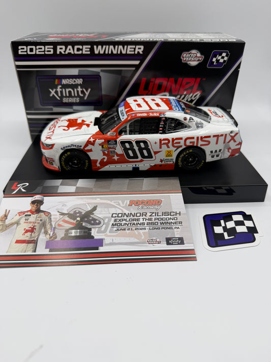 Connor Zilisch 2025 Registix Pocono Race Win 1:24 Nascar Diecast - Xfinity Series