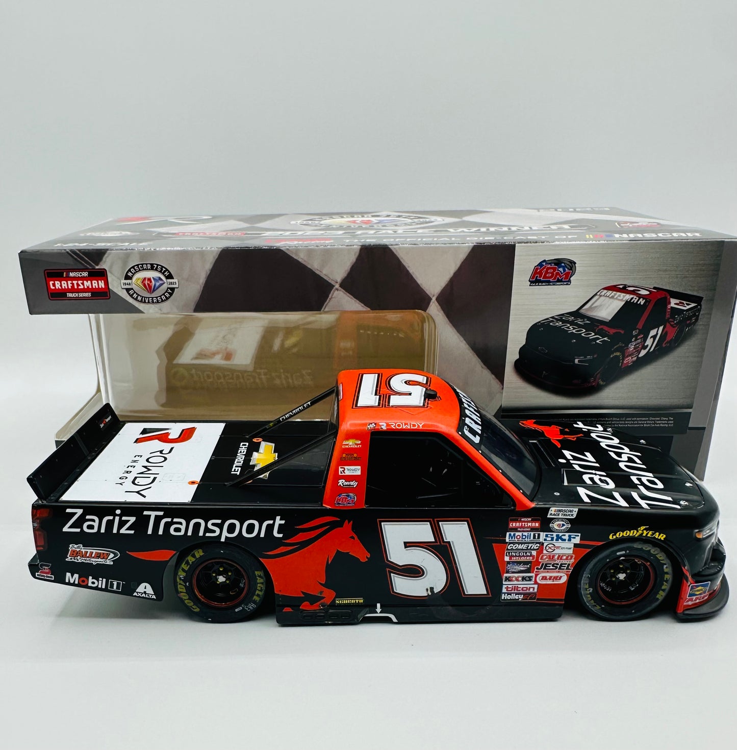 Kyle Busch 2023 Zariz Transport Pocono KBM 100th Race Win 1:24 Nascar Truck Series Diecast