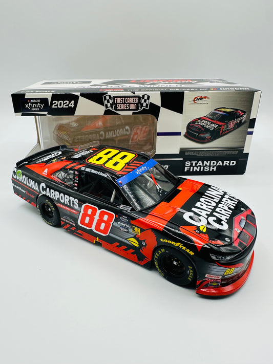 CONNOR ZILISCH 2024 CAROLINA CARPORTS 1:24 DIECAST WATKINS GLEN WIN NASCAR XFINITY SERIES