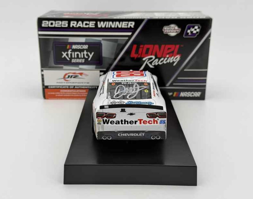 Connor Zilisch Dual Autograph 2025 Weathertech Indianapolis Race Win 1:24 Nascar Diecast - Xfinity Series JRM’s 100th Win