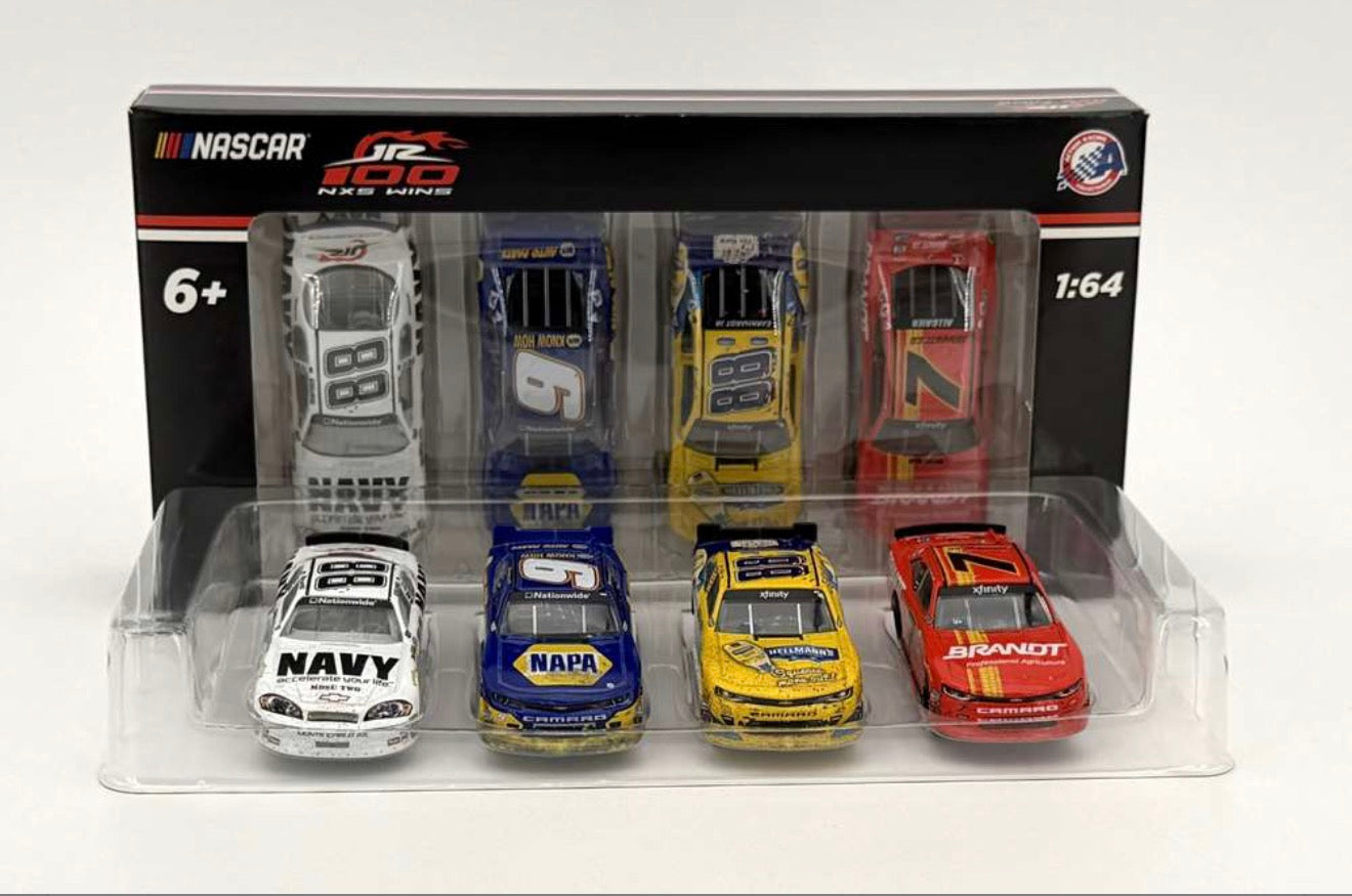 2025 JRM/ JR Motorsports 100th Nascar WIN 4 Car Set 1:64 Diecast - Xfinity Series