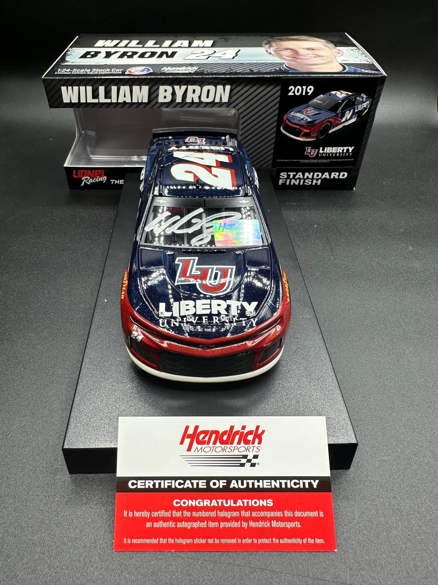 William Byron Autographed 2019 Liberty University 1:24 Nascar Cup Series Diecast