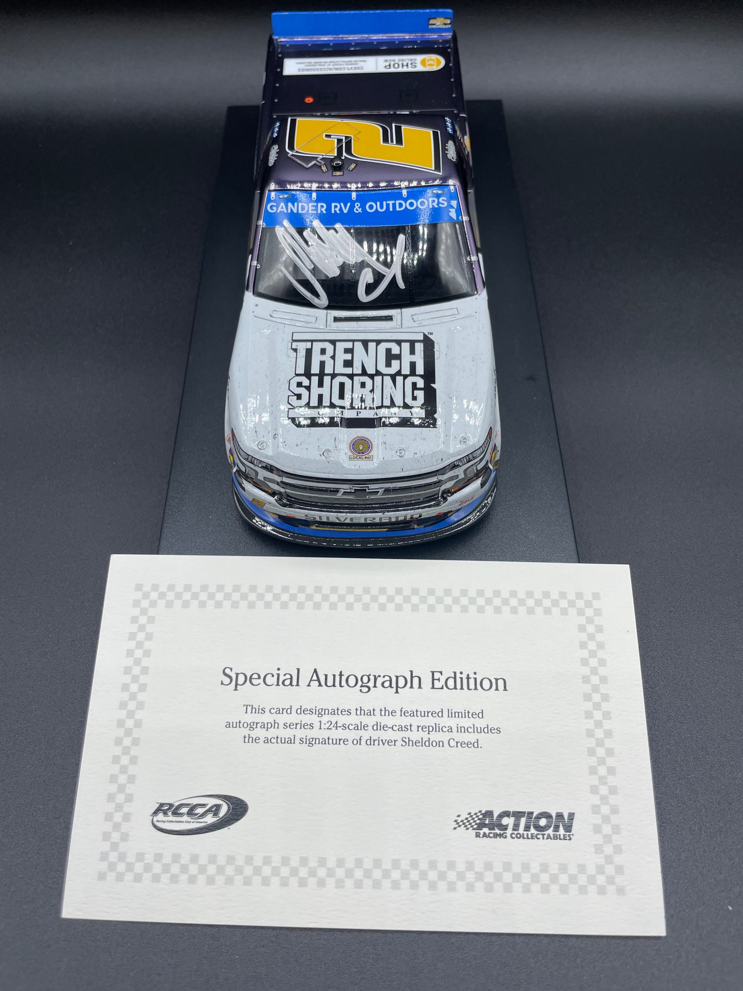 Sheldon Creed Autographed 2020 Chevy Accessories Phoenix Playoff Race Win 1:24 Color Chrome Nascar Truck Series